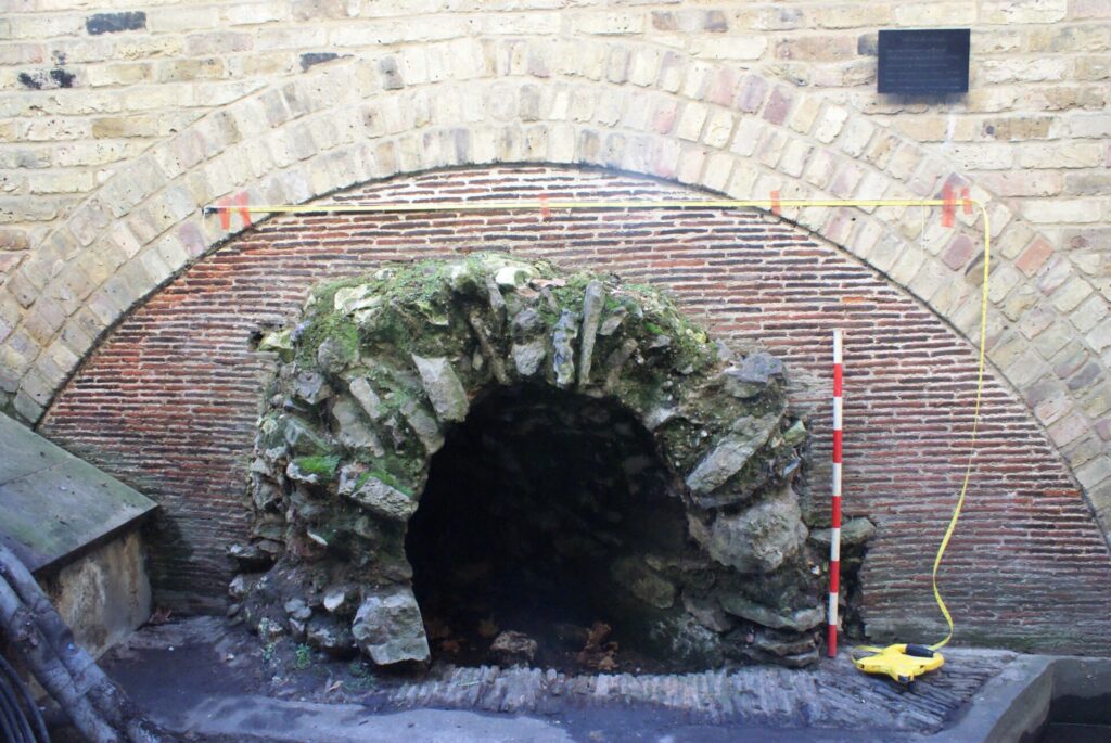 A medieval stone culvert in Wakefield Tower